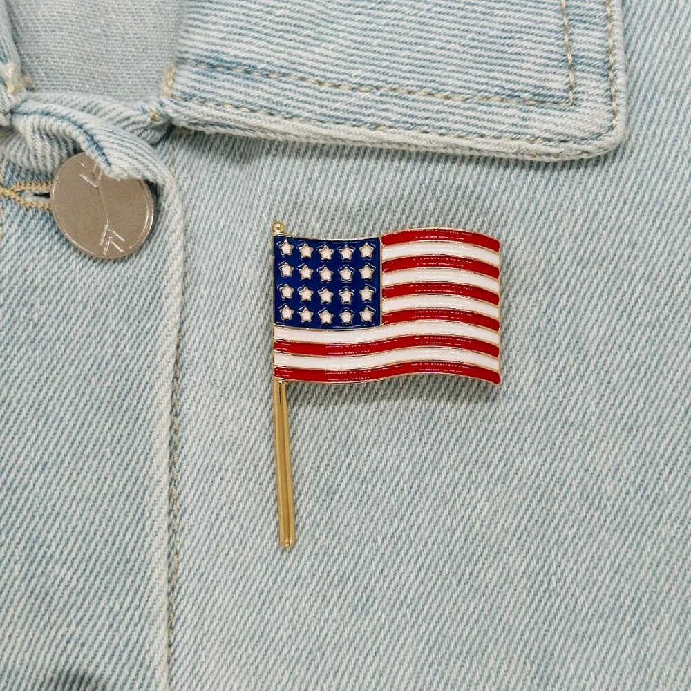 ✨USA American Flag Pin Classic Enamel Brooches National Flag Patriotic Pin